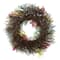 Glitzhome® 24" Mixed Floral Eucalyptus Wreath with Black Metal Hanger